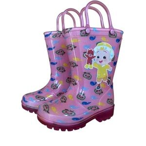 Cocomelon Toddler Girls Pink Rain Boots Size 5 Waterproof Cartoon Spring